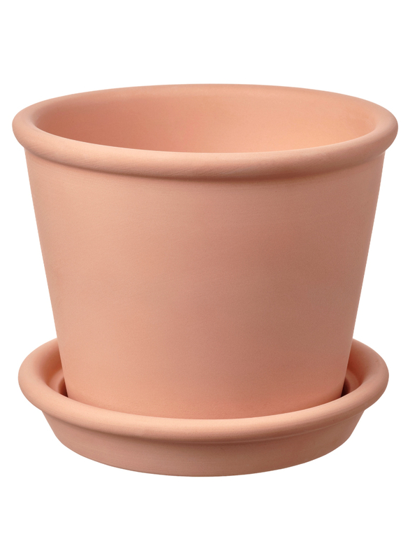 Plant pot with saucer, in/outdoor terracotta, 12 cm