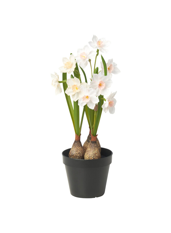 

FEJKA Artificial potted plant, in/outdoor/Daffodil white, 12 cm