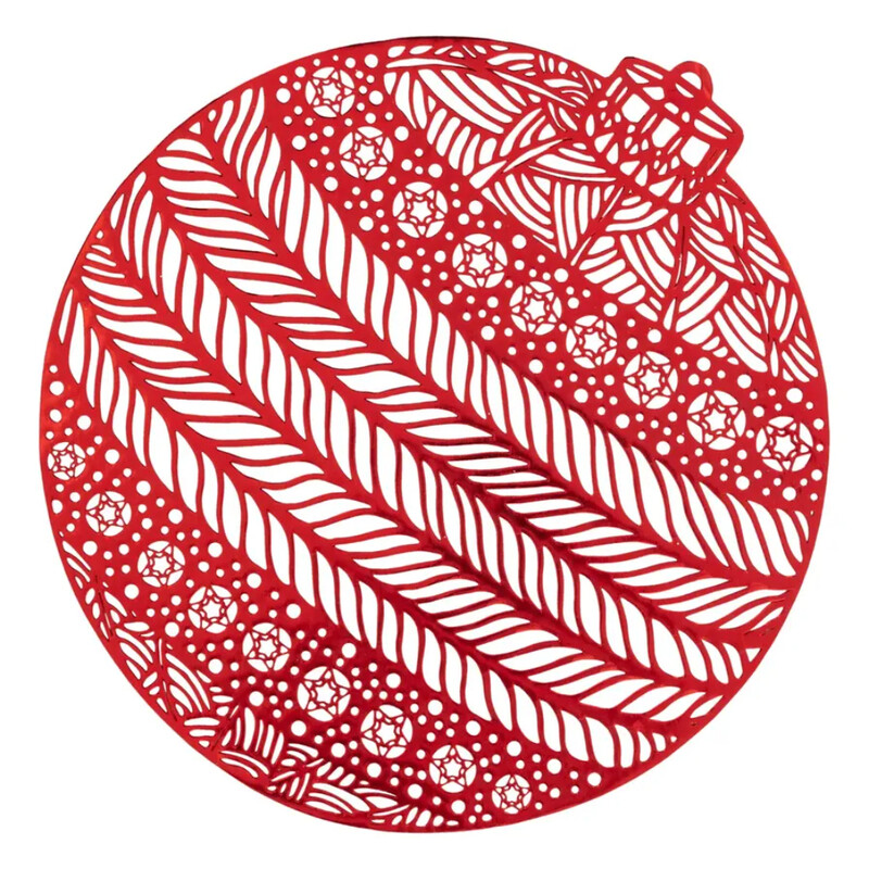 

Generic Christmas Atmosphera PVC Ornament Placemat (40.7 x 38 cm, Red)