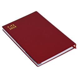 FIS 2024 Agenda Diary Arabic/English Right Side Opening with 12 Months Index, PVC Hard Cover Maroon - FSDI63AER24MR