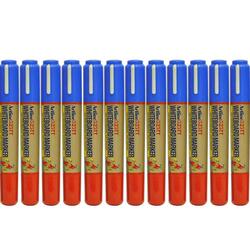 Artline 525T 2in1 Whiteboard Markers 2.0mm-5.0mm, Pack of 12 Pcs, Blue/Red Colors, Polyester Fibre Tip - ARMK525TBLRE