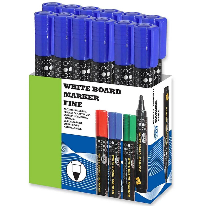 

Generic Fis White Board Markers Fine - 12 Pieces (blue) - FSMKWF04BL