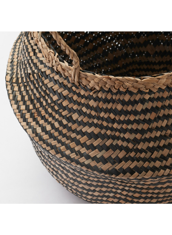 Basket, seagrass/black, 25 cm