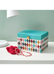 Jewellery box with compartments, harlequin pattern/multicolour