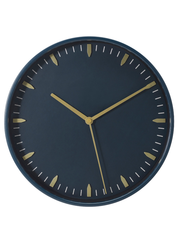 Wall clock, blue, 26 cm