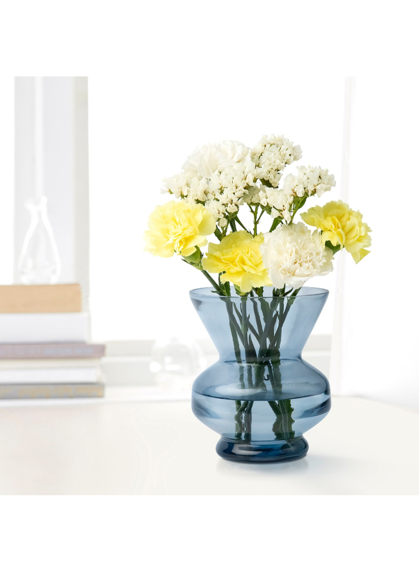 Vase, blue glass, 13 cm