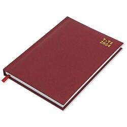 FIS A5 Diary 2024 (Arabic/English) 1 Side Padded Cover, Maroon - FSDI18AE24MR