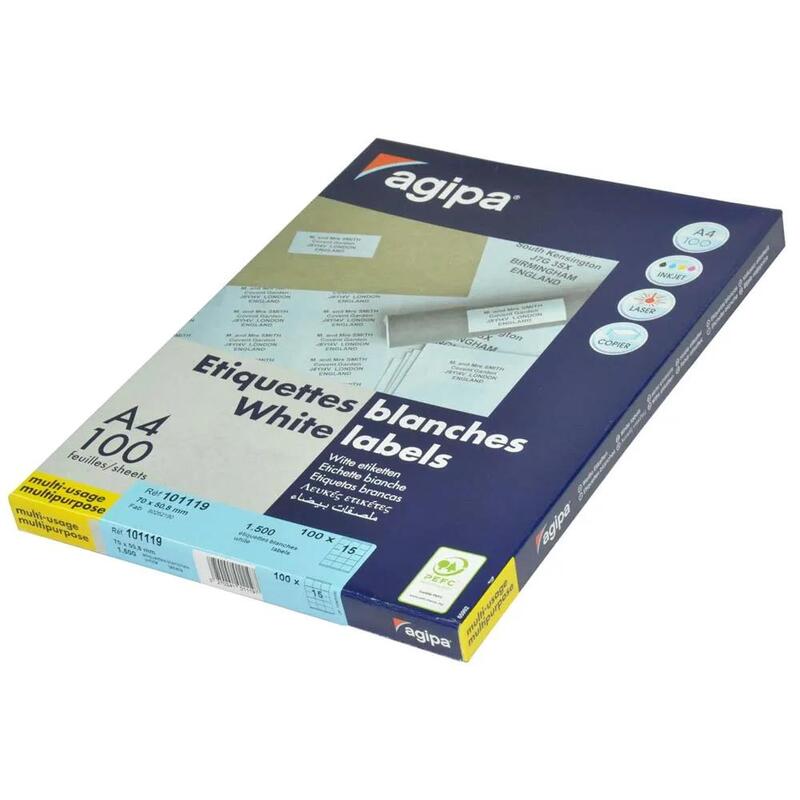 

Generic Agipa 100-Sheet Multipurpose Label White - APLA101119