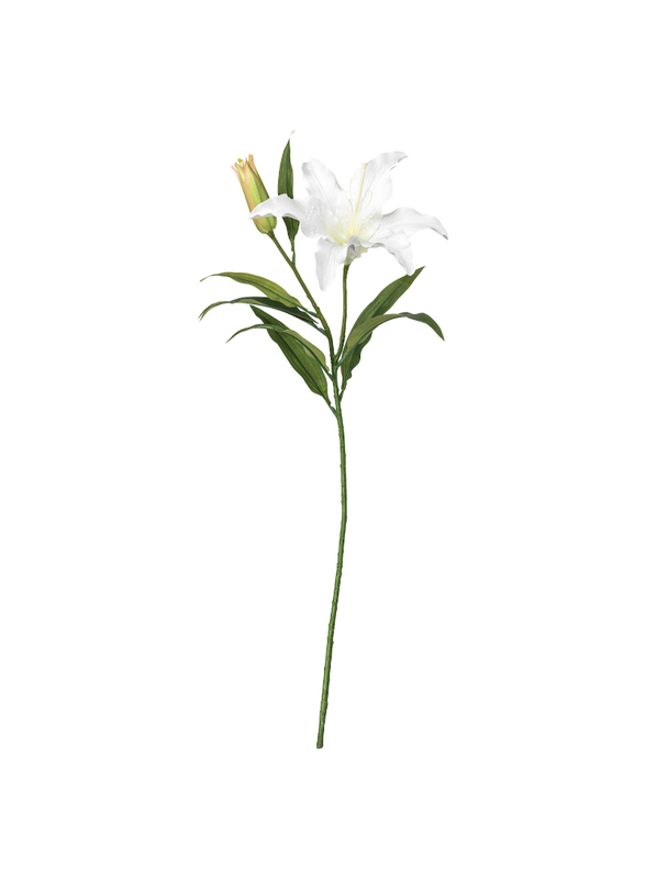 Artificial flower, Lily/white, 85 cm