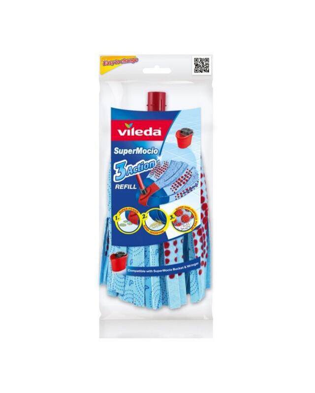 

Vileda Super Mop 3 Action Floor Cleaning Mop Refill 1pc