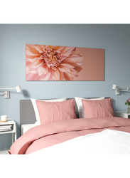 Picture with frame, flowers-in pink/aluminium-colour, 140x56 cm