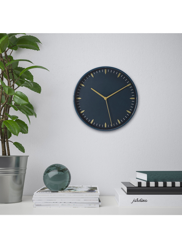 Wall clock, blue, 26 cm