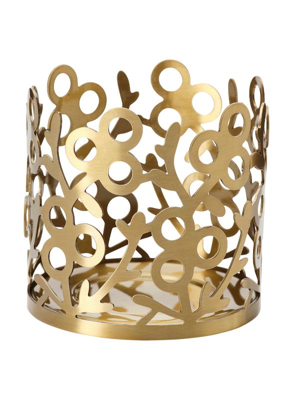 Tealight holder, gold-colour, 7 cm