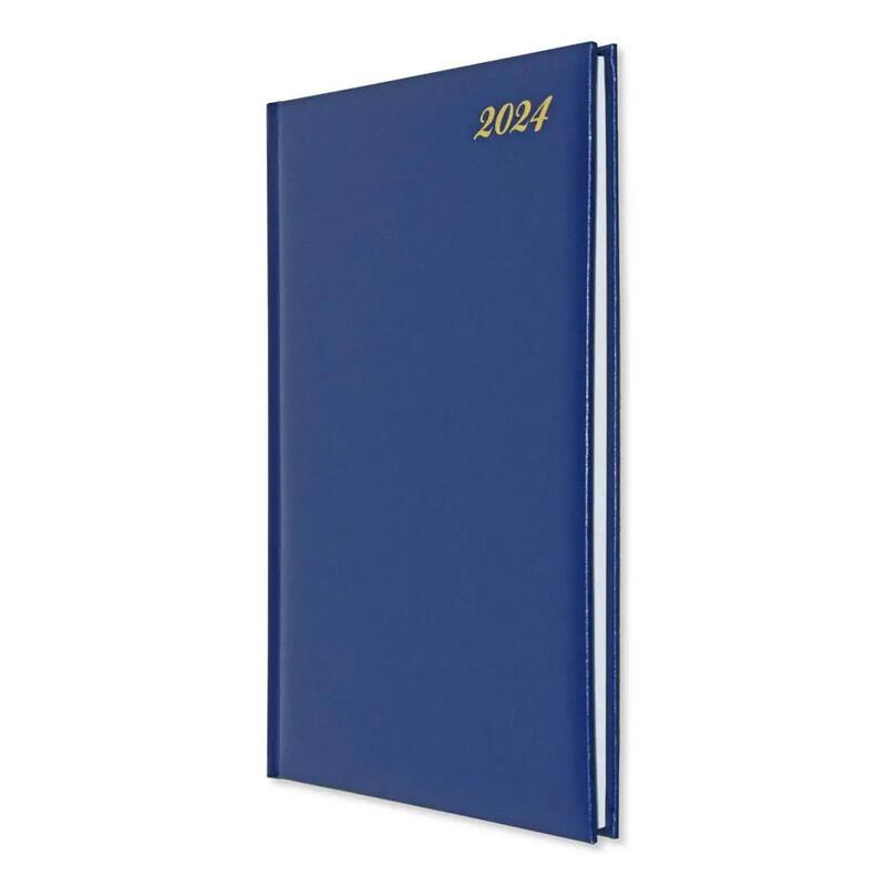 FIS Executive Diary 2024 English/French (1-Week at a glance) Vinyl, 1-Side Padded, Cover, Blue - FSDI34E24BL