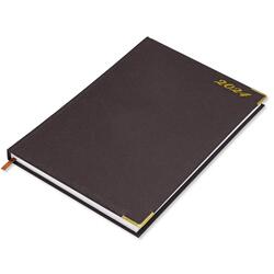 FIS A4 Diary 2024 English (Golden Corners) Chocolate - FSDI42E24CH