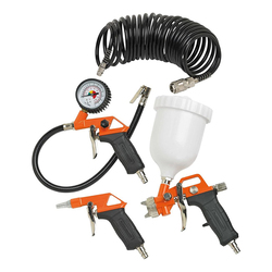 Black & Decker Air Tools Kit 4 pcs (Air Gun, Inflating Gun, Spray Gun, 5m Spiral Hose) BD-KIT-4