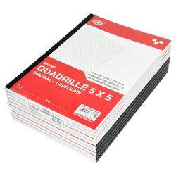 10-Piece FIS French Duplicate Books 5mm Square, Original with 1 Duplicate (50 Sets) A4 Size - FSDUA450F