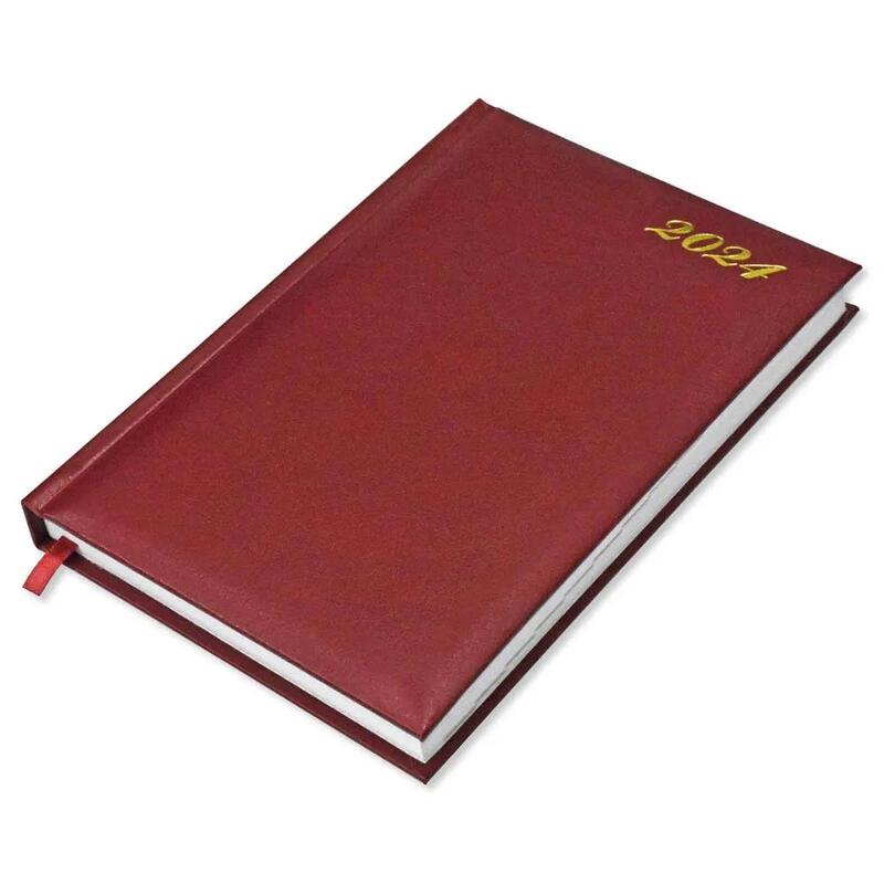 FIS 2024 International Diary A5 7-Languages Vinyl 1-Side Padded Maroon - FSDI136-7V24MR