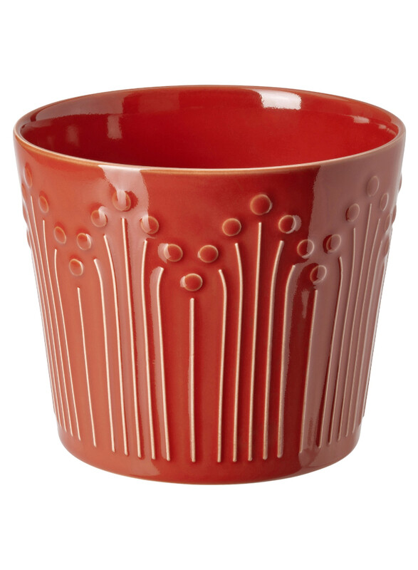 

VINTERFINT Plant pot, red, 12 cm