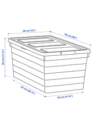 Storage box with lid, white, 38x76x30 cm