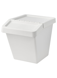 Waste sorting bin with lid, white, 60 l