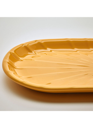 Decoration dish, bright yellow, 16x33 cm