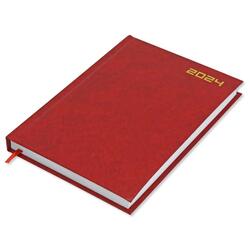 Fis 2024 A5 Diary,Vinyl, English  Hard Cover Red -FSDI21E24RE