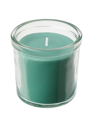 Scented candle in glass, Fresh grass/light green, 20 hr