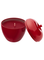 Scented candle in metal tin, apple-shaped/Winter apples red, 24 hr