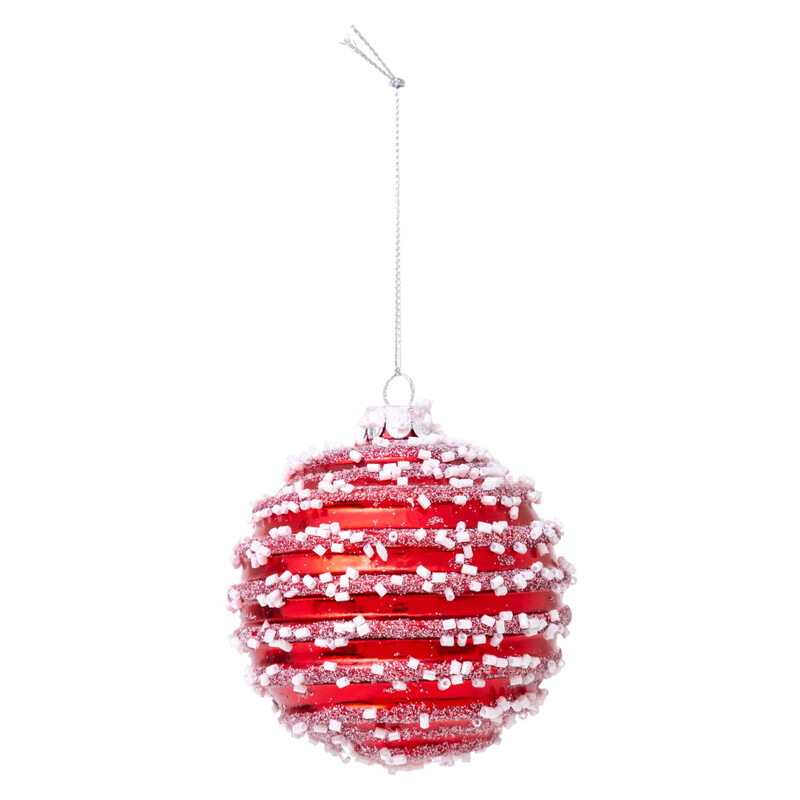 

Generic Christmas Atmosphera Christmas Glass Beaded Bauble (8 cm)