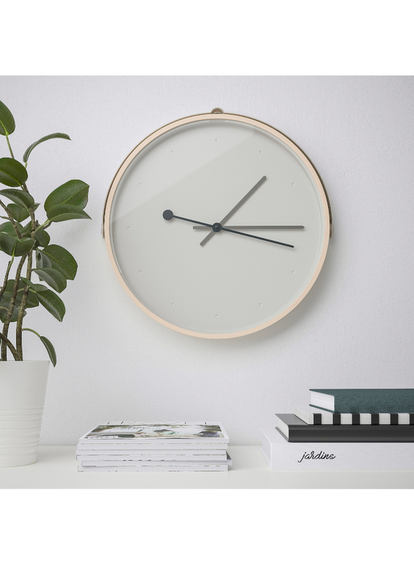 Wall clock, ash veneer/light grey, 42 cm