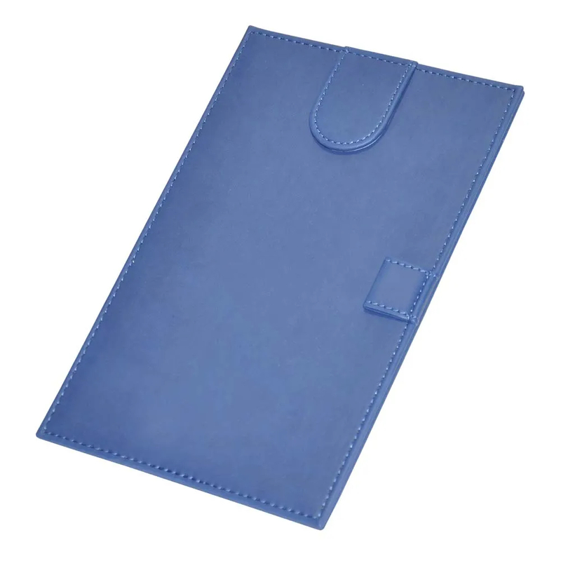 Bill Folders Blue Color, Italian PU Covers with Magnetic Flap & Pen Holder, 130 x 210 mm - FSCLBF13X21BL