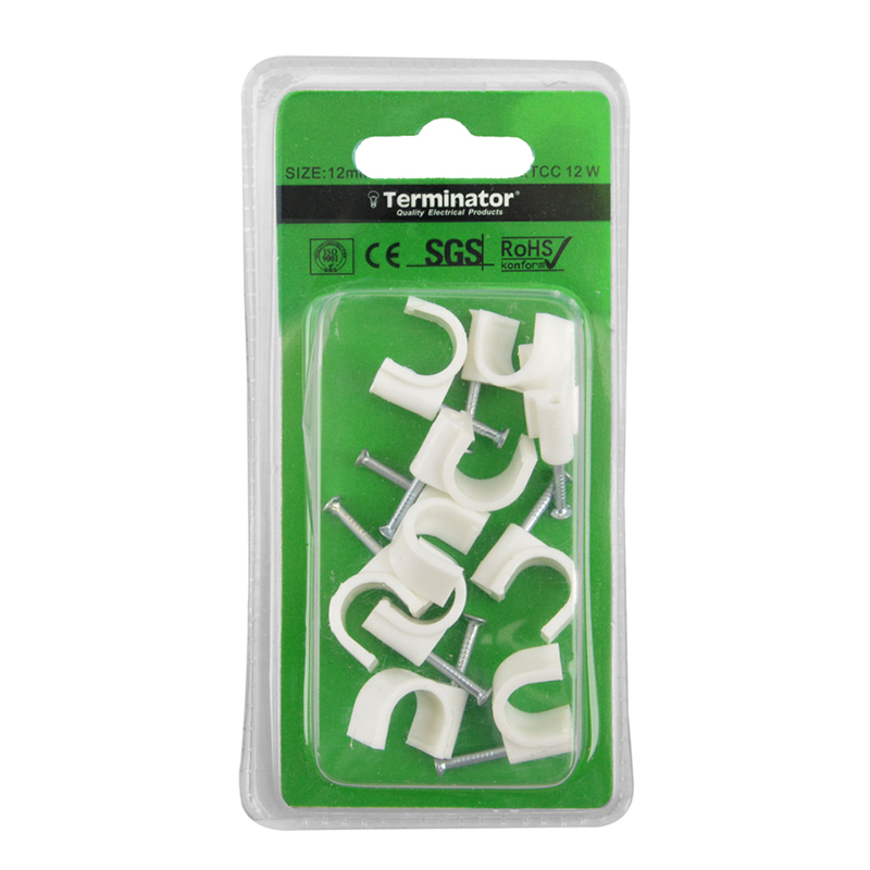 Elec Cable Clip 12mm 10Pcs/Blister TCC 12W Terminator