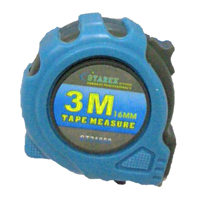 

Starex Measuring Tape 5mx25mm Rubber Grip White Blade 3 Stop D/Blister