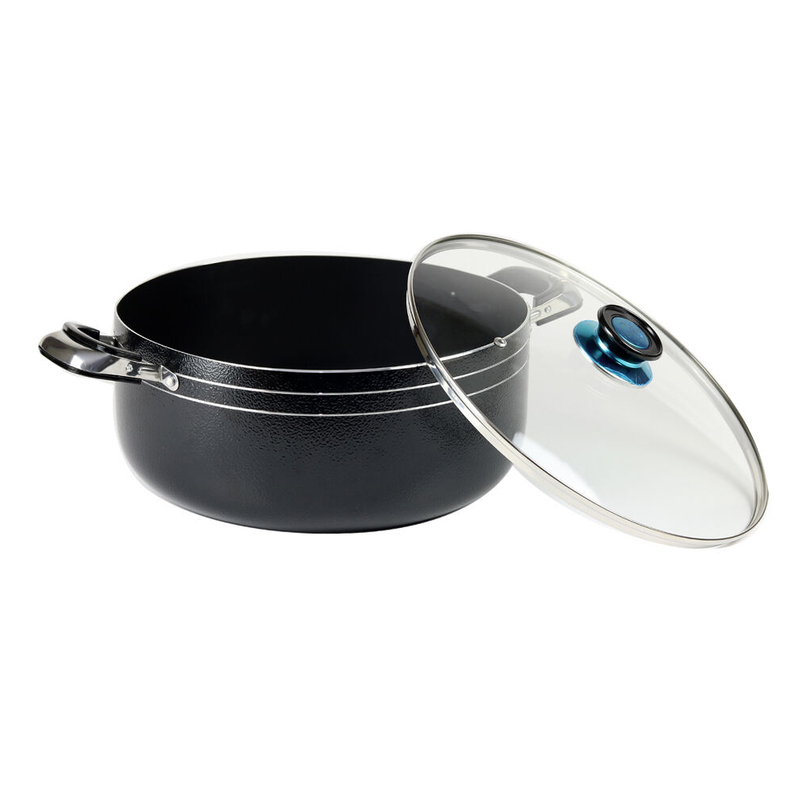 Kawashi'S Super Quality Non-Stick Dutch Oven With Glass-Lid 36Cm