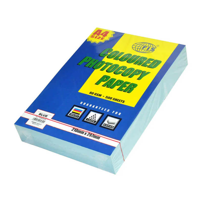 

Generic FIS Pastel Color Photocopy Paper, 500 Sheets, 80 gsm, Pastel Blue Color, A4 Size - FSPWA4BLNE