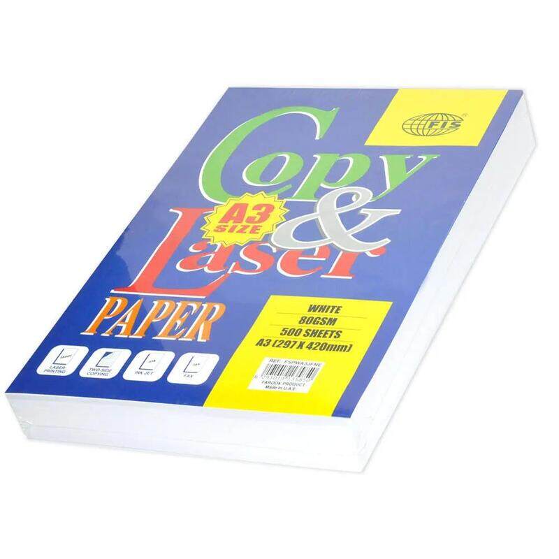 

Generic FIS Copy/ Laser Photocopy Paper, 500 Sheets, White 80gsm, A3 (297x420mm) - FSPWA3JFNE