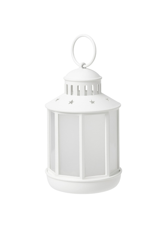 LED lantern, battery-operated white, 13 cm