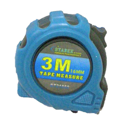 Starex Measuring Tape 3mx16mm Rubber Grip White Blade 3 Stop D/Blister