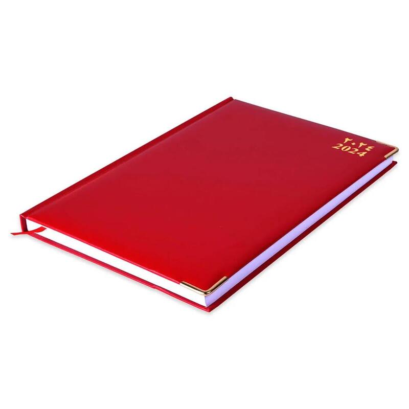 FIS A4 Diary 2024 Arabic/English (Golden Corners) Red - FSDI42AE24RE