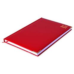 FIS A4 Diary 2024 Arabic/English (Golden Corners) Red - FSDI42AE24RE