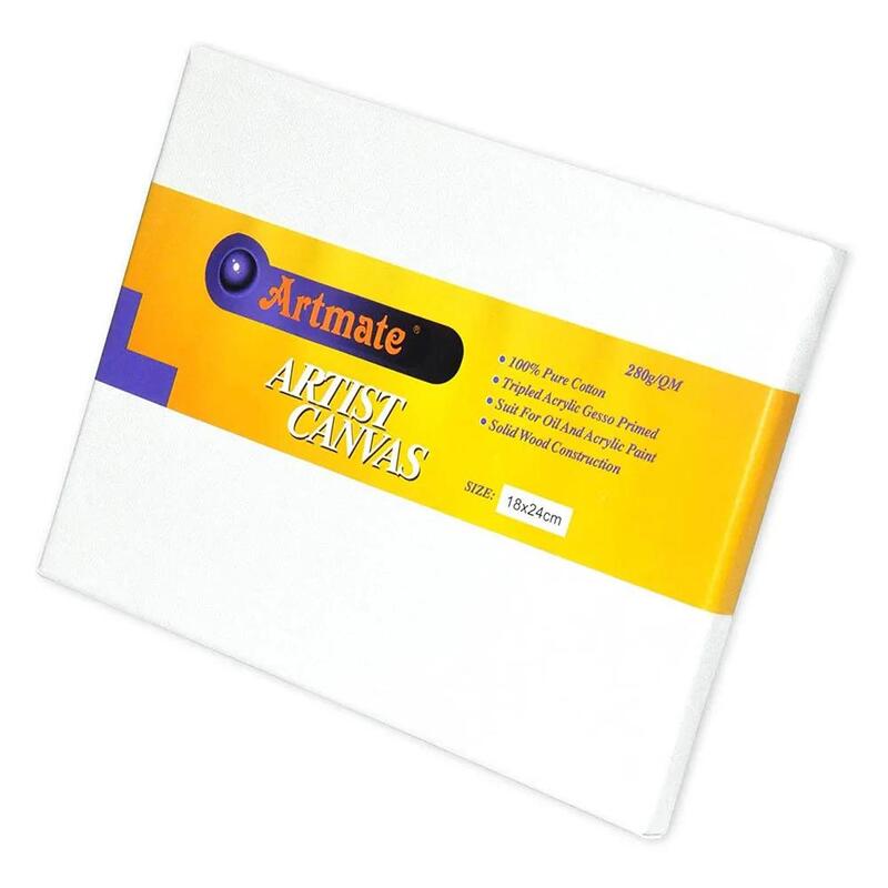 Artmate Stretched Canvases Back Stapled (280 GSM), 18x24cm Size - JIGNE09-1824