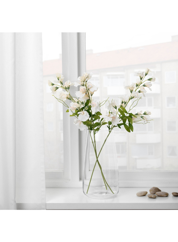 Artificial flower, Sweet pea/white, 60 cm