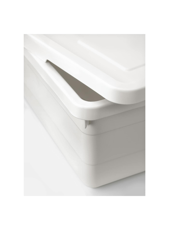 Box with lid, white, 38x25x15 cm