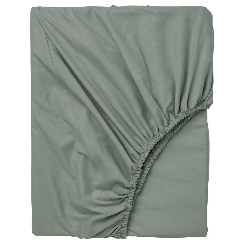 Fitted Sheet Grey-Green 160X200cm