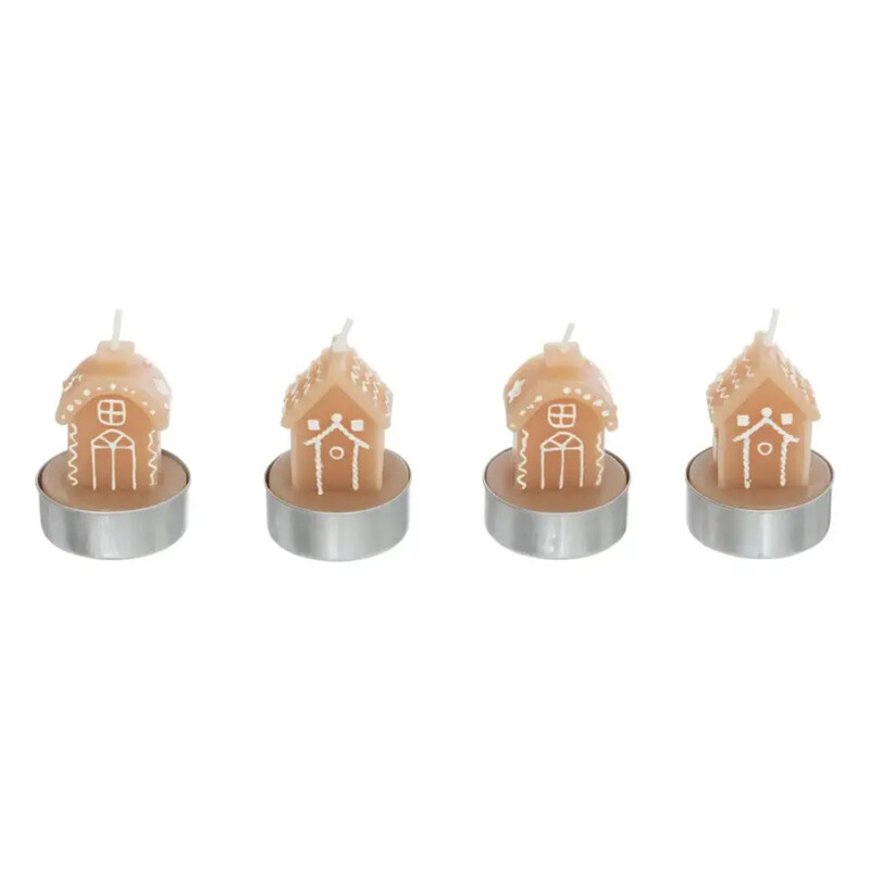 

Generic Christmas Atmosphera Cookie House Tealight Candle (Beige, 4 Pc.)