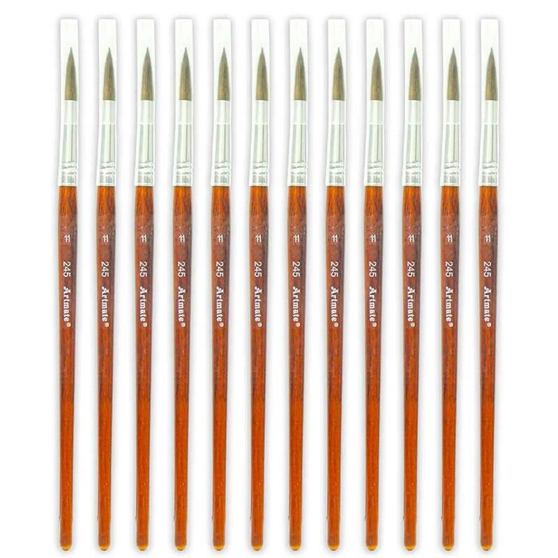 Artmate Artist Brushes Round 11 Size, Set Of 12 Pieces - JIAB245-11