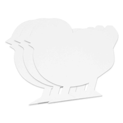 Pack of 3 Pieces Artmate Peelable Chick Shape Canvas Sticker, Self Adhesive Canvas, Primed White Colour - JISTJIPCS-8-1