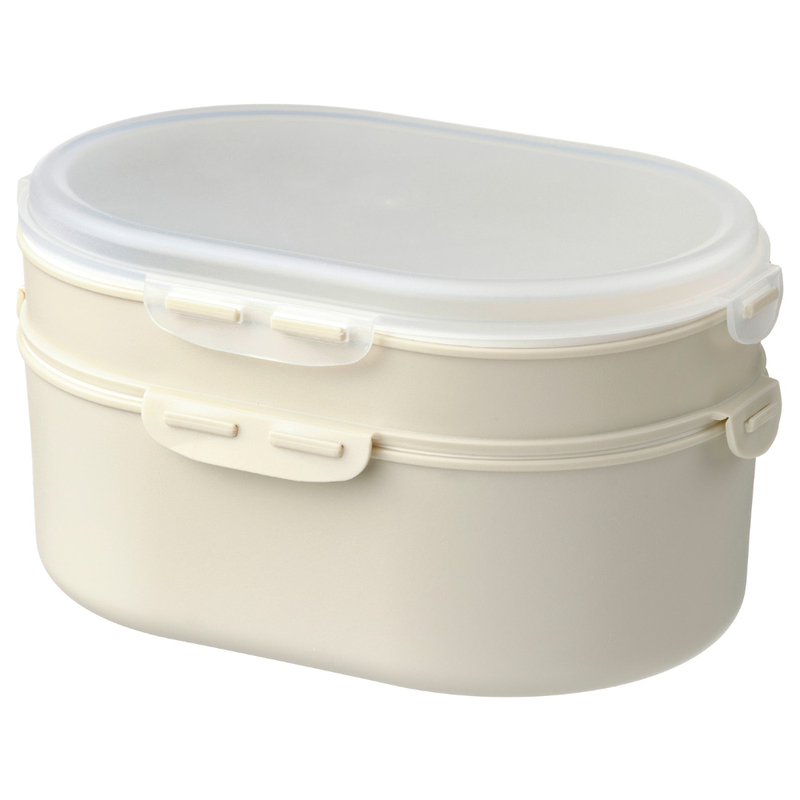 Stackable Lunch Box For Dry Food Light Grey-Beige