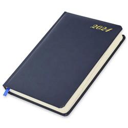 FIS 2024 International Golden A5 7-Languages Bonded Leather Diary Blue - FSDI136-7BG24BL